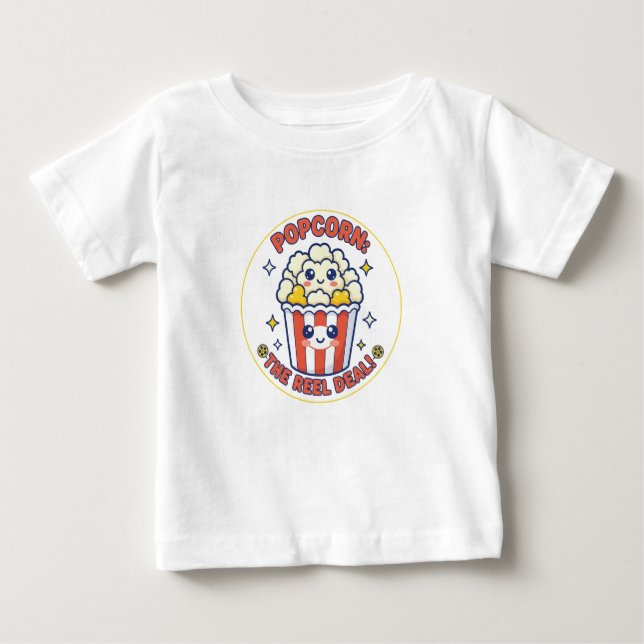 Kawaii Popcorn Film Pun T Shirt (Framsida)