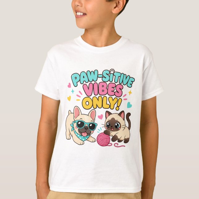 Kawaii Positiva Känslor Husdjursälskare T-Shirt (Framsida)