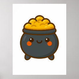 Kawaii Pot från Guld Poster