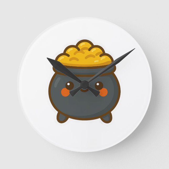 Kawaii Pot från Guld Rund Klocka (Framsida)