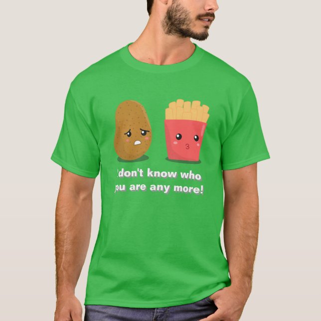 Kawaii potatis och pommes frites tee (Framsida)
