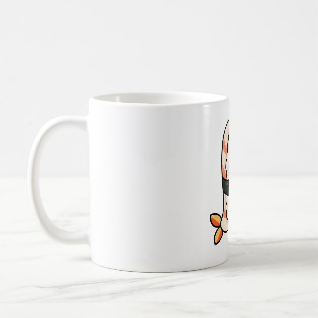 Kawaii Prawn Sushi Kaffemugg (Vänster)