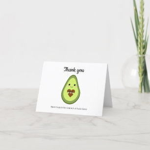 Kawaii Pregnant Avocado Tack för din babyskor Kort