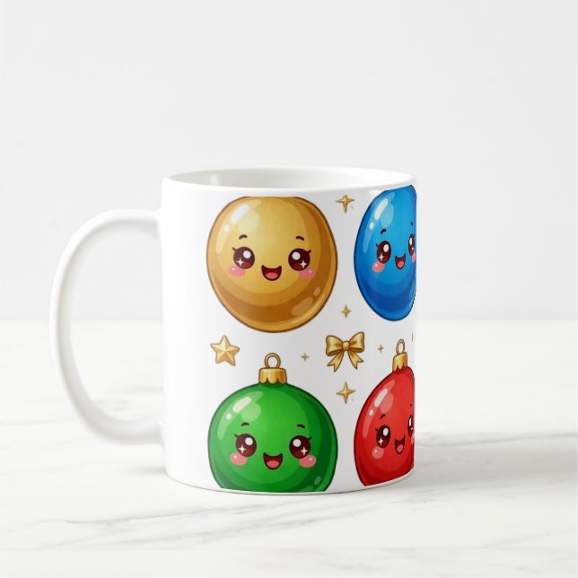 Kawaii Prydnadsansikten Mönster Kaffemugg (Vänster)