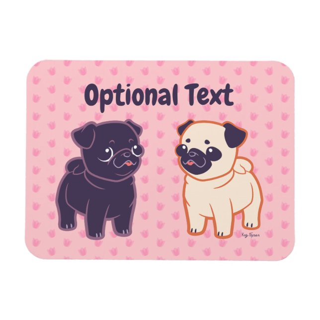 Kawaii Pug Magnet (Horisontell)