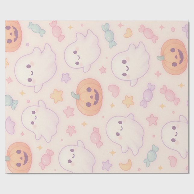 Kawaii Pumpa Halloween-design  Presentpapper (Platt)
