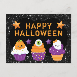 Kawaii Pumpa Ögonbollspökelstårta Halloween Vykort