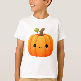 Kawaii Pumpa Utskärning – Söt Halloween för Barn T Shirt
