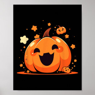 Kawaii Pumpkin Anime Cottagecore Manar Kids Women Poster