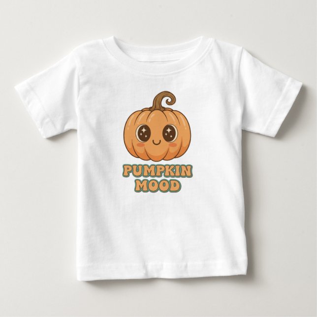 Kawaii Pumpkin Mood Baby T-Shirt (Framsida)