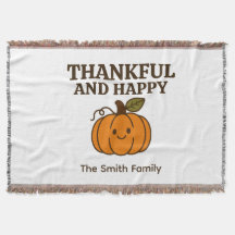 Kawaii Pumpkin Thankful & Lycklig Family Namn