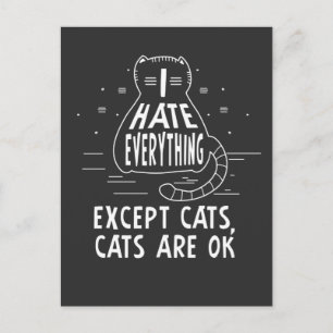 Kawaii Punk Cat Hate Allt utom Cats Kattunge Vykort