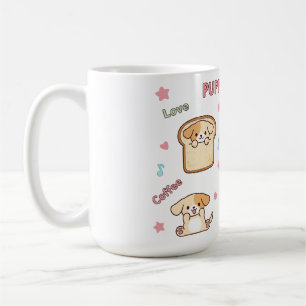 Kawaii Puppy Dream Illustration Cute Tecknad hun Kaffemugg