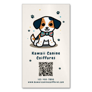 Kawaii puppy qr-kodgrooming för hund magnetiska visitkort
