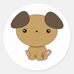 Kawaii Puppy Sticker Runt Klistermärke