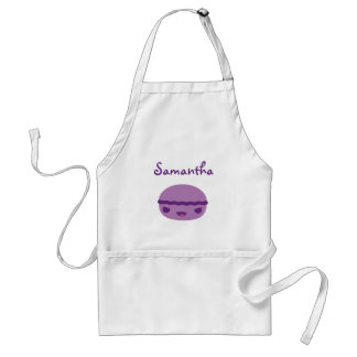 Kawaii purpurfärgade onda Macaron Förkläde