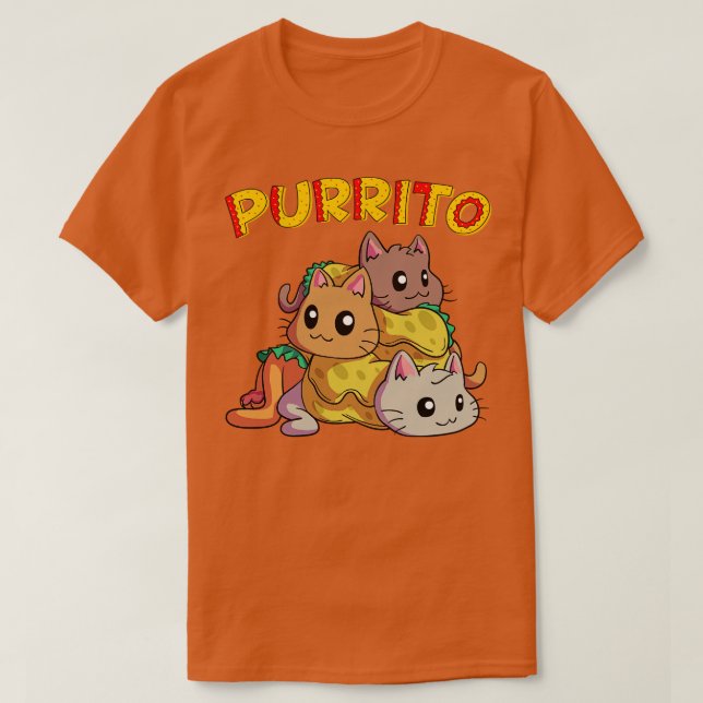 Kawaii Purrito Pyramid Funny Kattunge Burrito Foo T Shirt (Design framsida)