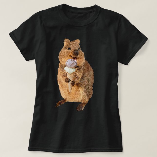 Kawaii quokka som äter glass cone t shirt (Design framsida)