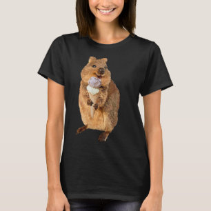 Kawaii quokka som äter glass cone t shirt