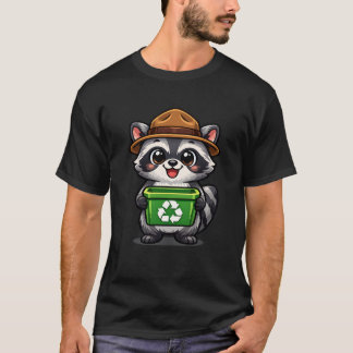 Kawaii Raccoon Recycling Mascot T Shirt