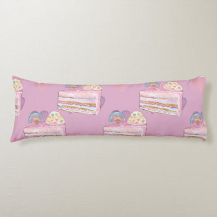 Kawaii Rainbow Cake Mönster - Pastel Lila Kroppskudde