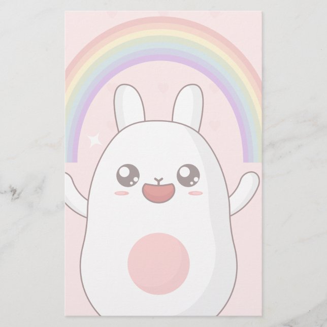 Kawaii rainbow clipart brevpapper (Framsida)