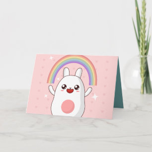 Kawaii rainbow clipart kort