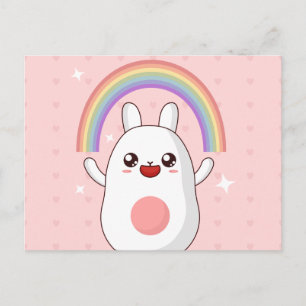 Kawaii rainbow clipart vykort