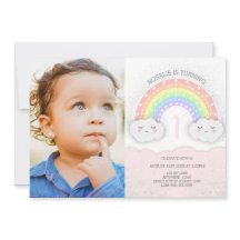 Kawaii Rainbow & Clouds Girl Birthday Photo