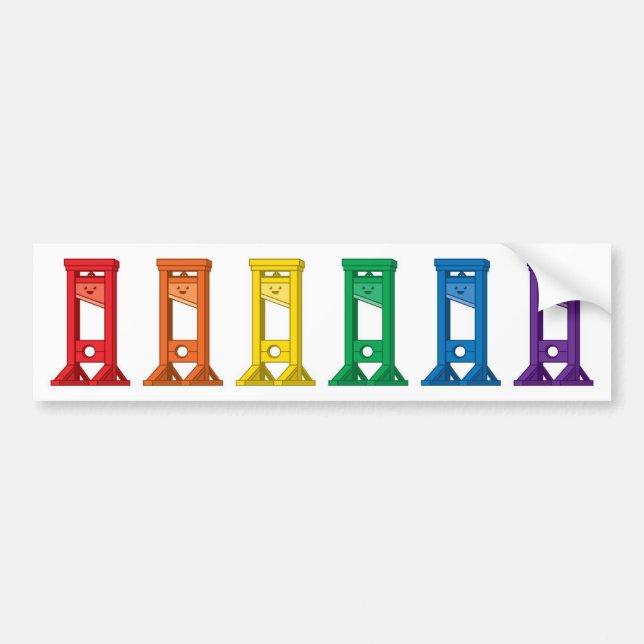 Kawaii Rainbow Guillotine Pride Bumper Sticker Bildekal (Framsidan)