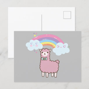 Kawaii Rainbow Lame Postcard Vykort