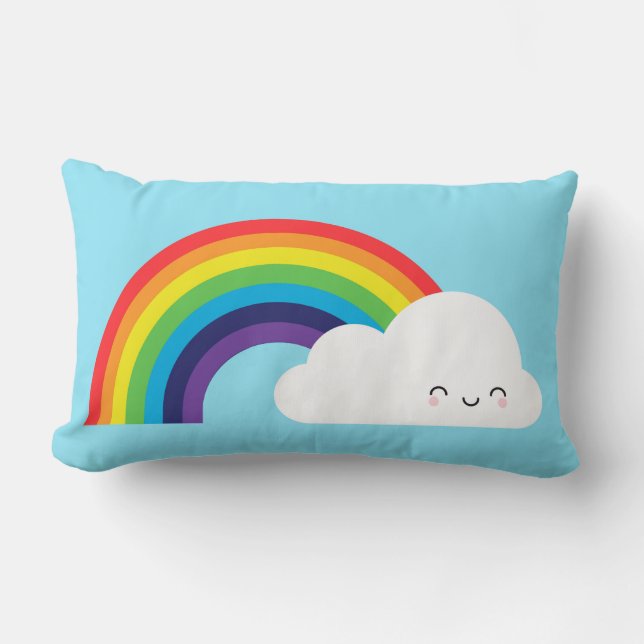 Kawaii Rainbow Lumbarkudde (Framsida)