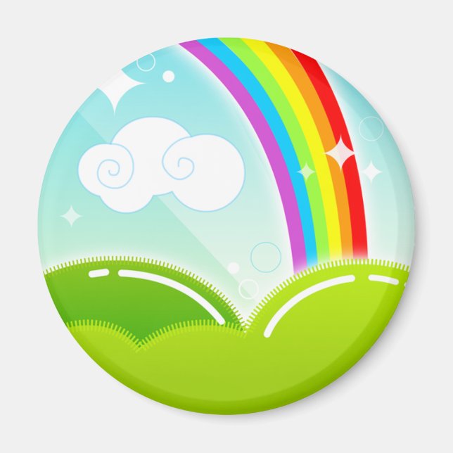 Kawaii Rainbow och Cloud Cute Magnet (Framsidan)