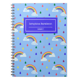 Kawaii Rainbow Rain Storm Mönster Personlig Anteckningsbok