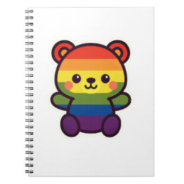 Kawaii Rainbow Teddy - A Cute LGBTQ+ Pride Plush Anteckningsbok