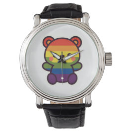 Kawaii Rainbow Teddy - A Cute LGBTQ+ Pride Plush Armbandsur