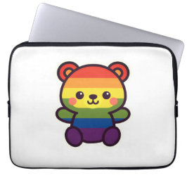 Kawaii Rainbow Teddy - A Cute LGBTQ+ Pride Plush Laptop Fodral