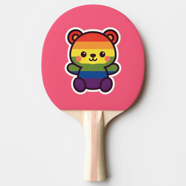 Kawaii Rainbow Teddy - A Cute LGBTQ+ Pride Plush Pingisracket (Framsidan)