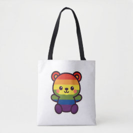 Kawaii Rainbow Teddy - A Cute LGBTQ+ Pride Plush Tygkasse