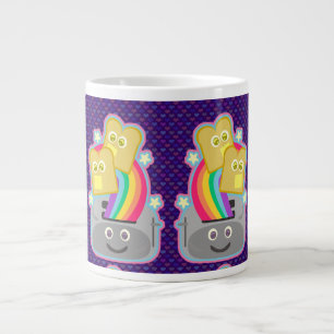 Kawaii Rainbow Toast Mönster Jumbo Mugg