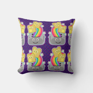 Kawaii Rainbow Toast Mönster Kudde