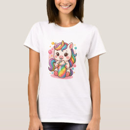 Kawaii Rainbow Unicorn Smoothie - Cute Pastel Chib T Shirt