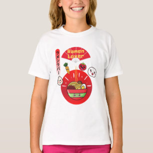 KAWAII RAMEN ÄLSKARE LYCKLIG LIVSMEDEL STIL T SHIRT