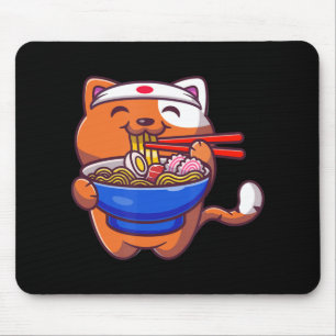Kawaii Ramen Cat Anime Japansk Food Girls Teenage Musmatta