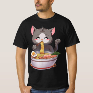 Kawaii Ramen Cat Anime Japansk livsmedelsgift Kids T Shirt
