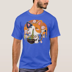 Kawaii Ramen Cat Anime Japanska Neko Noodle Funny T Shirt