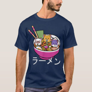 Kawaii Ramen Cat Bowl Cute Neko Anime Älskare 849 T Shirt