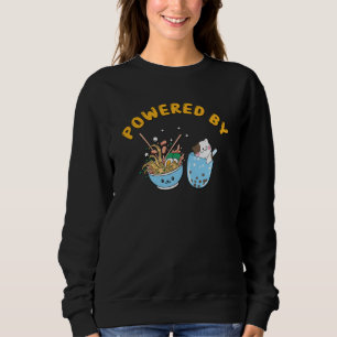 Kawaii Ramen & Cat Design Ramen och Cat med eldr T Shirt