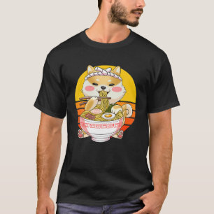 Kawaii Ramen Cute Anime Hund Corgi Japanska Noodle T Shirt
