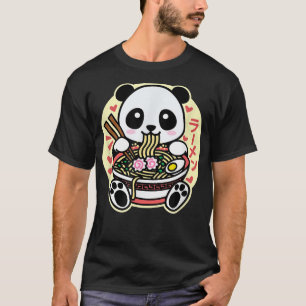 Kawaii Ramen Cute Anime Panda Japansk noodl T Shirt